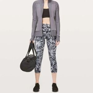 Lululemon Wunder Under Crop High-Rise Night Garden Ice Grey Black